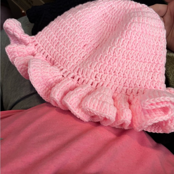 Orange Crochet Ruffle Hat - Picture 5 of 7